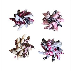 2/$15 4 Animal Print Corker Hair Clips | Baby Bow Hair Accessories